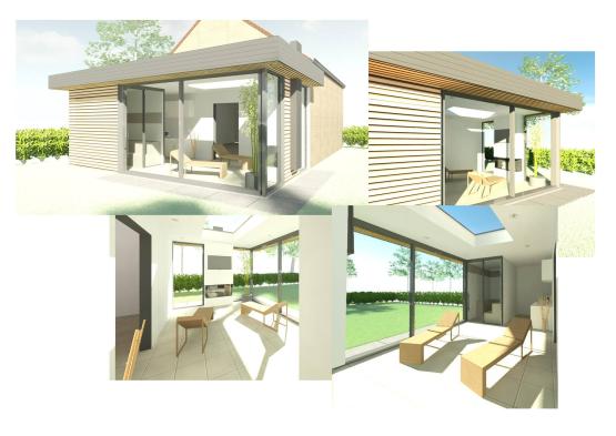ecologische veranda ontwerp 3D - met sauna